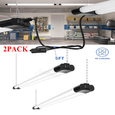 #ad 2 Pack 4FT Linkable LED Shop Light for Garage 4400lm 42W Utility Light Fixture $32.99