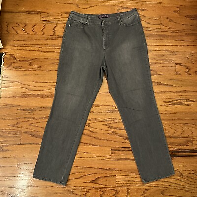 #ad Womens Gloria Vanderbilt Jeans Size 18 Soft Black Denim Pants Solid Regular Fit $9.50