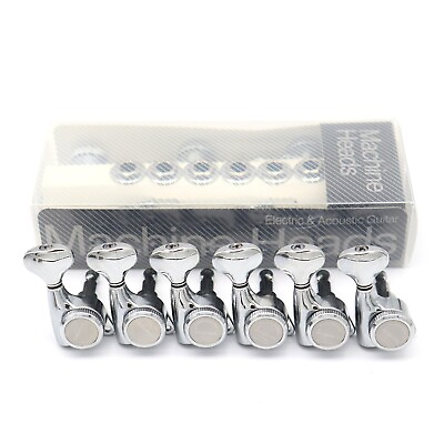 #ad Gotoh Style Guitar 6 Inline Locking Tuners Machine Heads Tuning Keys Pegs Silver $49.99