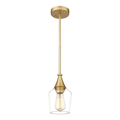 #ad Gold Pendant Light 1 Light Modern Hanging Light Fixtures with Clear Glass Sh... $40.39