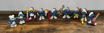 #ad Smurf Figurine Lot Of 9 1970#x27;s 1980#x27;s $19.99