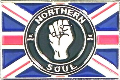 #ad Northern Soul Union Jack metal lapel Pin Badge GBP 3.95