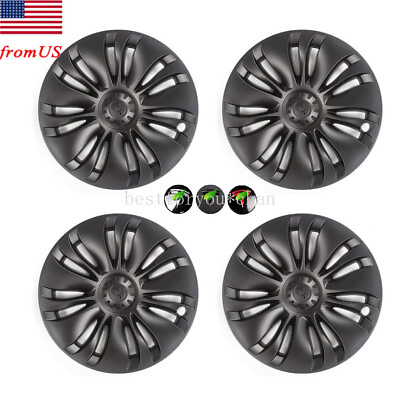 #ad Hubcaps for Tesla Model Y Replacement Wheel Rim Covers 4PCS 19 Inch Matte Black $169.98