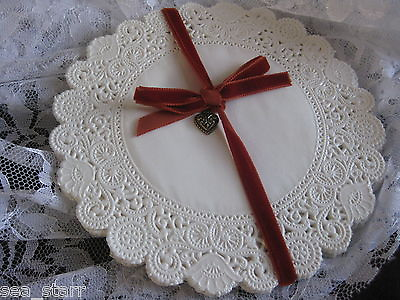 50 pcs VTG 6quot; OFF WHITE IVORY NORMANDY FANCY SCROLL WEDDING LACE DOILIES CRAFTS $7.88