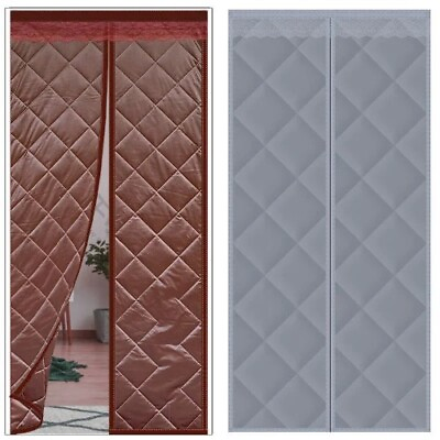 #ad Winter Warm Door Curtain Oxford Cloth Magnetic Free of Perforation Curtain Door $80.75