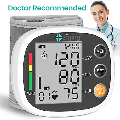 #ad ziqing Digital Wrist Blood Pressure Monitor BP Cuff LCD Heart Rate Machine US $16.99