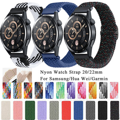 #ad Woven Nylon Loop Band Strap For Samsung Galaxy Watch 3 4 5 6 40 41 42 44 45 47mm $4.74