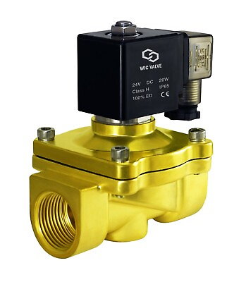 #ad 1quot; Inch Brass Zero Differential Electric Air Gas Water Solenoid Valve 24V DC NBR $84.99