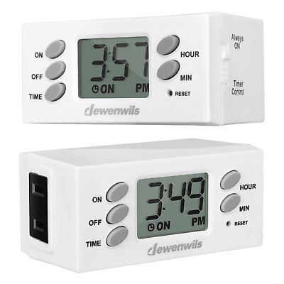 #ad DEWENWILS 2 Pack Light Timer Digital Programmable Plug in Lamp Timer Switch $16.99