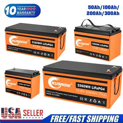 #ad 300AH 200AH 12V Deep Cycle Lithium Battery LiFePO4 for RV Boat Solar Home BMS $148.10