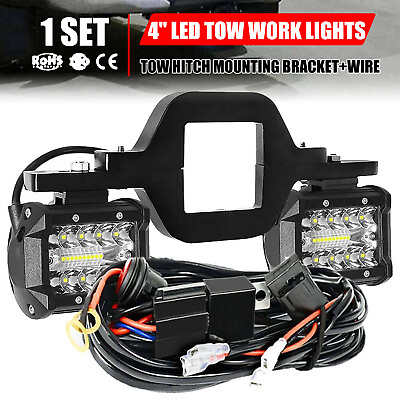 Tow Hitch Mounting Bracket Tri row LED Work Light Pods Backup Reverse For Truck $35.59