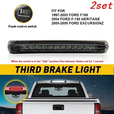 #ad For 97 03 F150 Ford 00 05 Ford Excursion LED 3rd Third Brake Light Cargo Lamp 2X $63.99