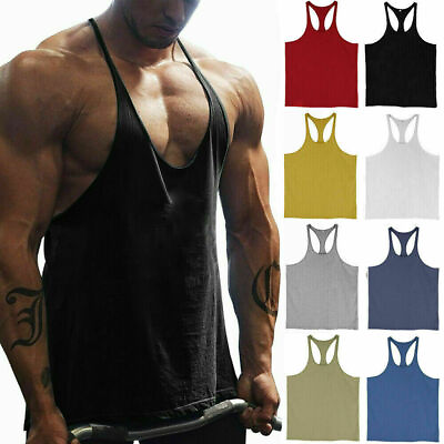 #ad Men Gym Muscle Workout Fitness Tank Top Y Back Bodybuilding Stringer Shirt↷ $8.91