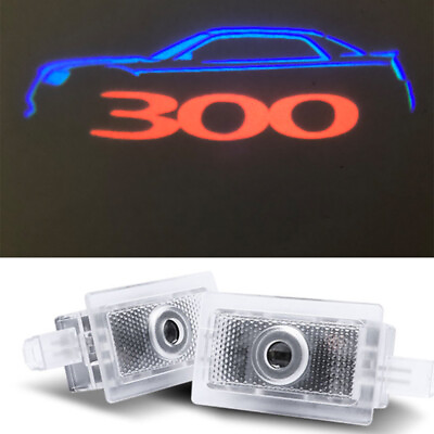 #ad Red Blue LED Door Laser HD Projector Puddle Light For Chrysler 300 2005 2022 $24.95