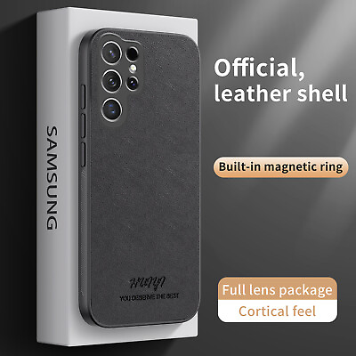 #ad Thin Magnetic Official Leather Phone Case For Samsung Galaxy S24 S23 S22 S21 A52 $7.59