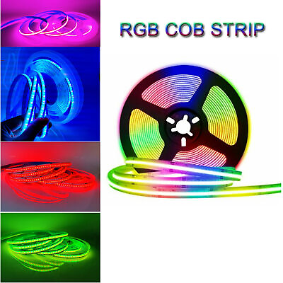 #ad DC 12V 24V High Density RGB COB LED Strip Tape Under Cabinet Light Decor lamp $69.99