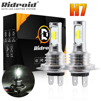 #ad 2x Super Bright H7 LED Headlight Bulbs Conversion Kit High Low Beam 6000K White $11.99