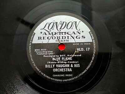 #ad Billy Vaughn Orchestra Blue Flame Someone London RARE 78 rpm Record India VG $997.00