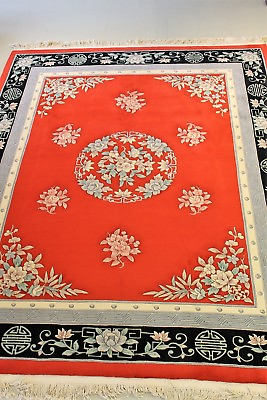 #ad Super Fine Genuine Hand Woven Chinese Aubusson VINTAGE Rug 100% Wool 8#x27;x10#x27; $1390.00