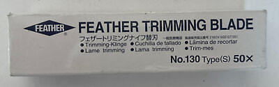 #ad 50 FEATHER TRIMMING BLADES No. 130 Type S Trimming Knife 08 924 14 New $129.99