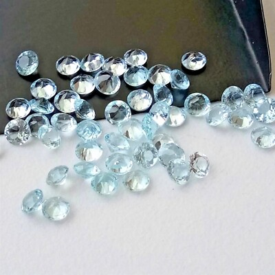 #ad Wholesale Lot 4mm Round Facet Cut Natural Blue Topaz Loose Calibrated Gemstone $211.99