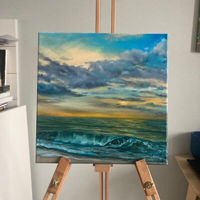 #ad Coast Painting Ocean Landscape Oil Painting Seascape Wall Art ORIGINAL SIGNED $250.00
