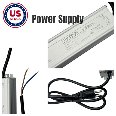 #ad US 60W 150W Power Supply AC110V to DC12V 24V LED Driver Transformer Adapter IP67 $51.99