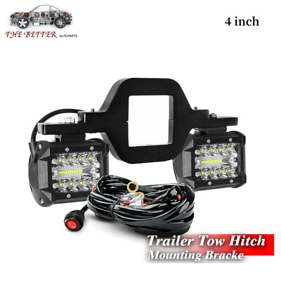 Tow Hitch Mounting Bracket3 row LED Tow Lights Pods Backup Reverse 4#x27;#x27;For Truck $35.99