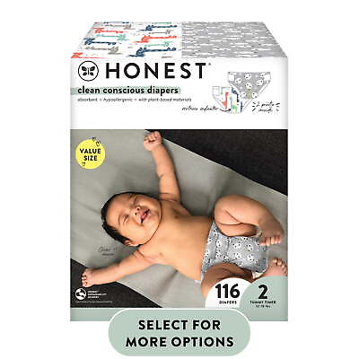 #ad The Honest Company Clean Conscious Disposable Baby Diapers Size 2 116 Count $36.24