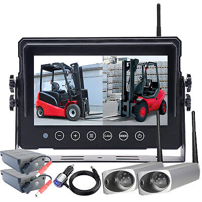 #ad Wireless Waterproof 7#x27;#x27; Monitor 2xFront View Camera Magnetic Base Power Forklift $288.79