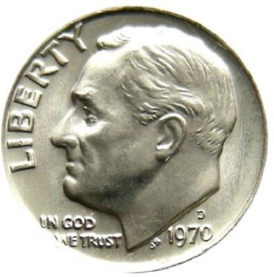 #ad 1970 D Roosevelt Dime Uncirculated US Mint $1.59
