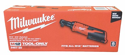 #ad Milwaukee 2457 20 M12 Li Ion 3 8 in. Ratchet Tool Only Fits all M12 Batteries $89.99