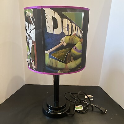 #ad Teenage Mutant Ninja Turtles Nickelodeon Bedside Table Lamp Cut Out Shade 19” $18.53
