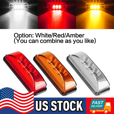 4x Amber 3 LED Side Marker Lights RV Truck Trailer Clearance Light Waterproof US $11.99