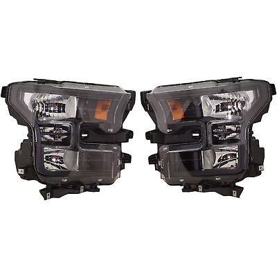 #ad Black Interior Lens amp; Housing Head Lamp LH And RH Side Fits Ford F 150 $386.42