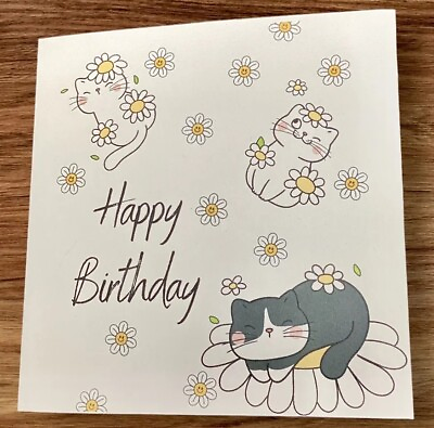 #ad 5x5 Inches Greeting Card Happy Birthday Cats $4.95
