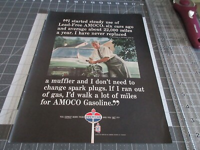 #ad 1966 American AMOCO Gasoline A. Frank Krause Jr. Vintage Print Ad $8.49