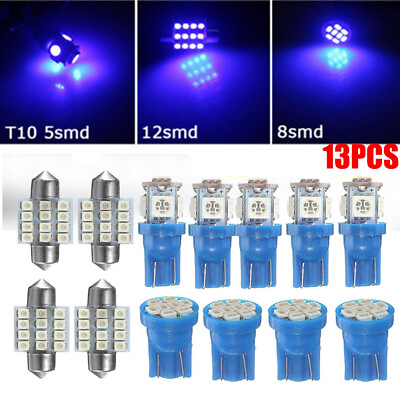 #ad 13pcs 8000K Blue LED Interior Lights Bulbs Kit Car Trunk Dome License Plate Lamp $8.99
