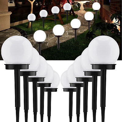 #ad Outdoor LED Solar Round Ball Light Garden Yard Patio Ground Lawn Lamps Decor USA $80.95