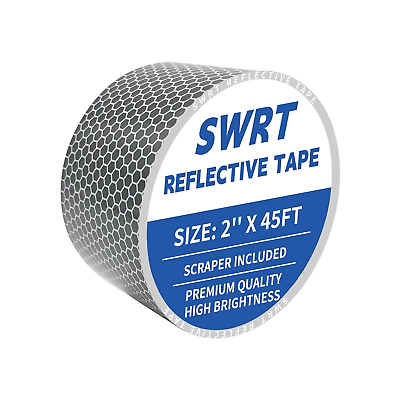 #ad Reflective Tape White Silver 2 Inch X 45 Feet High Intensity Grade DOT C2 Tape $10.72