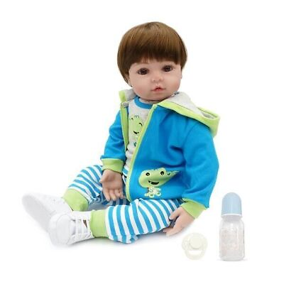 #ad 24quot; Beautiful Simulation Baby Girl Reborn Baby Doll in Frog Dress US $57.99