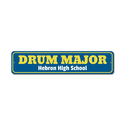 #ad Drum Major Sign Custom Music Instrument Lover Plaque Aluminum Metal Wall Decor $21.15