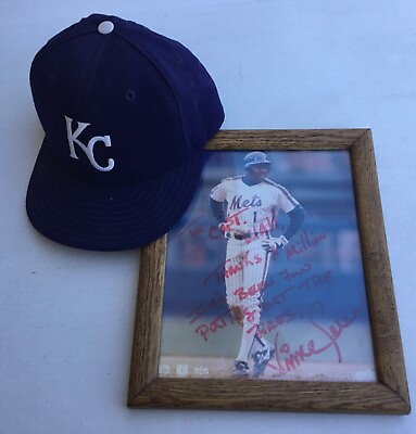 #ad 1994 Vince Coleman GAME WORN Hat amp; Signed Photo LA County Fire Dept Firecracker $729.00