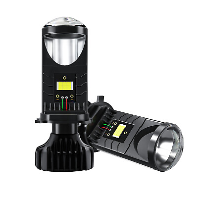 #ad 2X 160W H4 40000LM Mini Bi LED Projector Lens Hi Lo Beam Bulb Headlight Retrofit $38.99