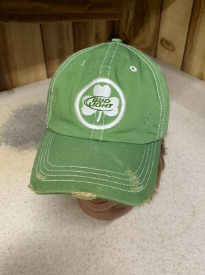 #ad Green Bud Light Lucky You 2006 Hat St Patrick’s Day Marci Gras Vintage $12.95
