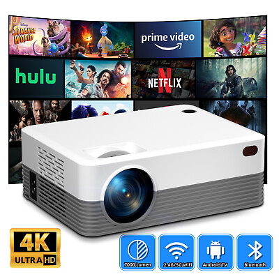 #ad Smart Projector Android 1080P 5G WiFi Bluetooth Video Home Theater HDMI USB Gift $71.24