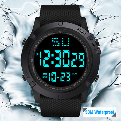 #ad #ad Men Waterproof Digital Sports Watch Military Tactical LED Backlight Wristwatch $6.39