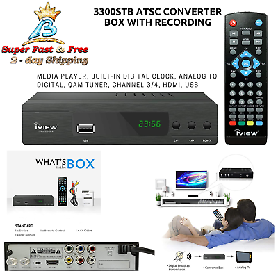 #ad 3300STB ATSC Converter Box with Recording Media Player HDMI USB QAM Tuner NEW $45.09