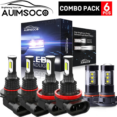 #ad LED Bulbs Combo High Low Beam FogLight for Chevy Silverado 2500 3500HD 2007 2015 $39.99
