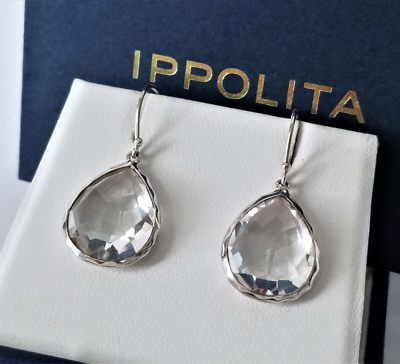 #ad IPPOLITA ROCK CANDY Clear Quartz Silver Teardrop Earrings Stunning $395 $248.00